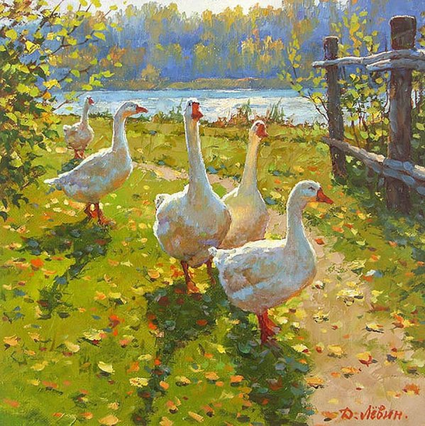 Гуси маслом