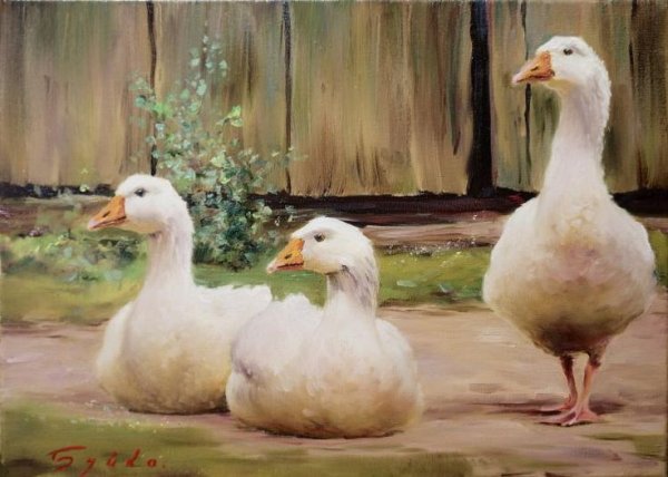 Картина с гусем