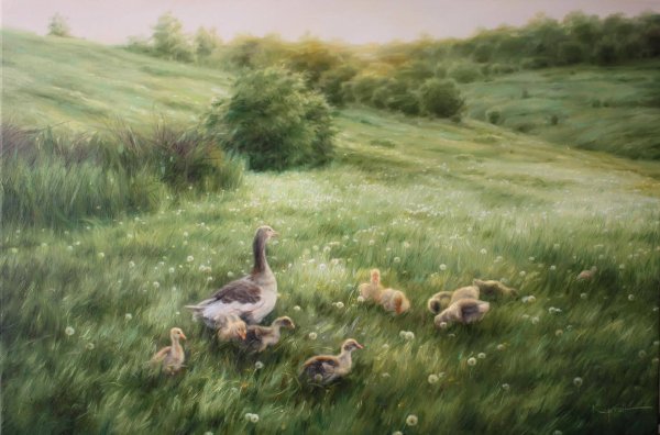 Гуси на картинах художников