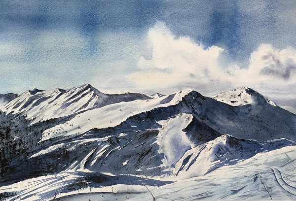 Акварель с грануляцией