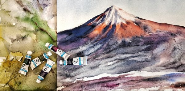 Эффект грануляции в акварели