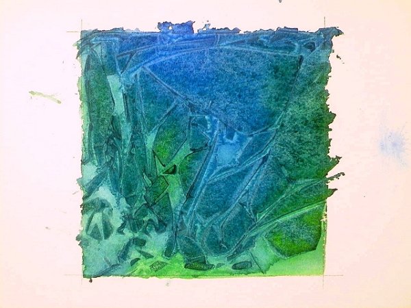 Рисование акварелью и плёнкой