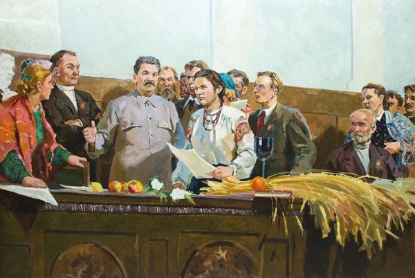 Бубнов Александр Павлович художник на съезде колхозников-Ударников