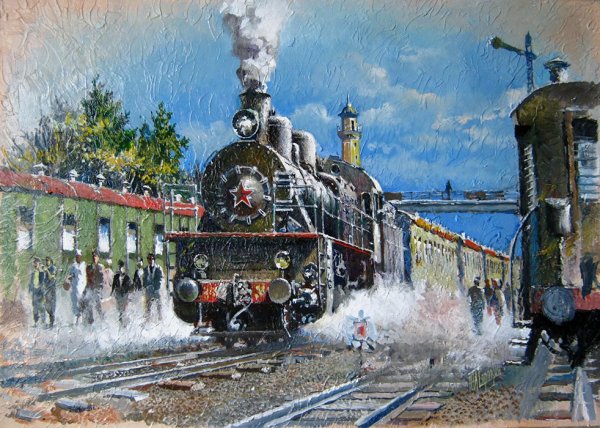 , David Tutwiler поезда в живописи