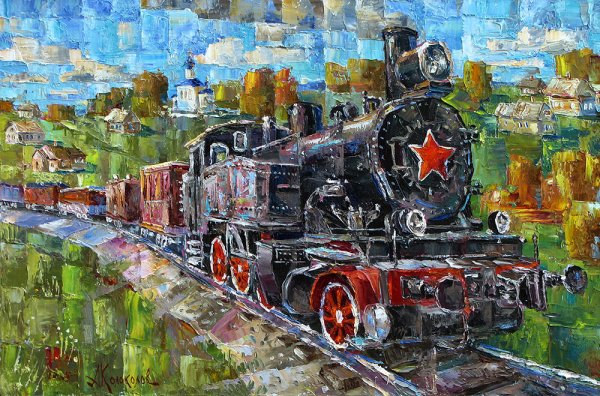 Камиль Писсарро паровоз железная дорога