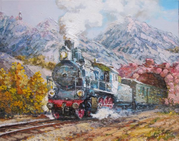 Железная дорога художник Александр Журавлев
