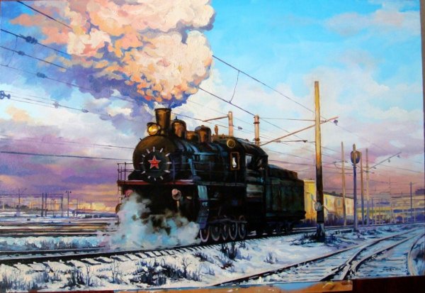 Кевин Уолш картины паровозы