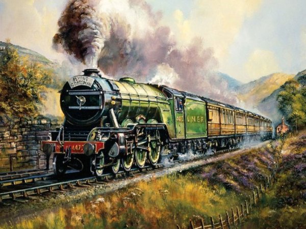 Картины Ольга Медведева паровозы