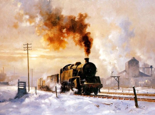 Пейзажи на фоне поездов