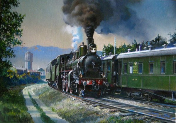 Художник Terence Cuneo паровозы