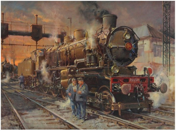 Художник Алан Фирнли паровозы