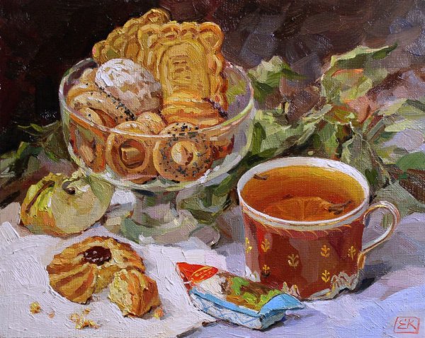Чаепитие картина Анна Кухар