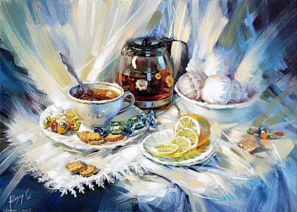 Картина Светланы Бердник чаепитие