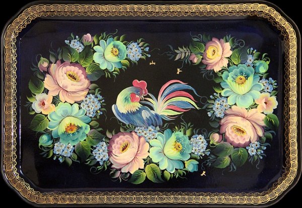 Уральская роспись Нижнетагильский поднос