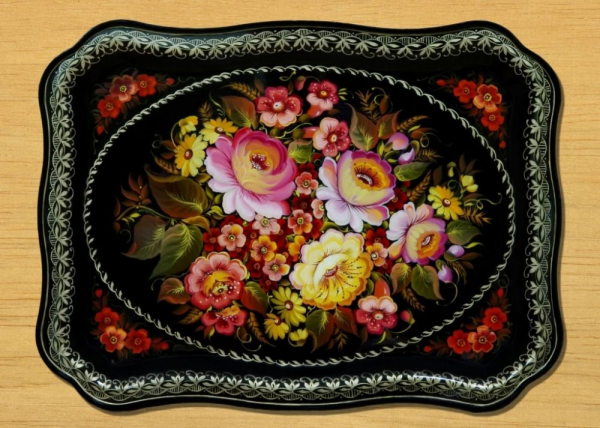 Уральская роспись Нижнетагильский поднос