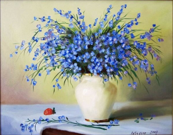 Букет незабудок в вазе