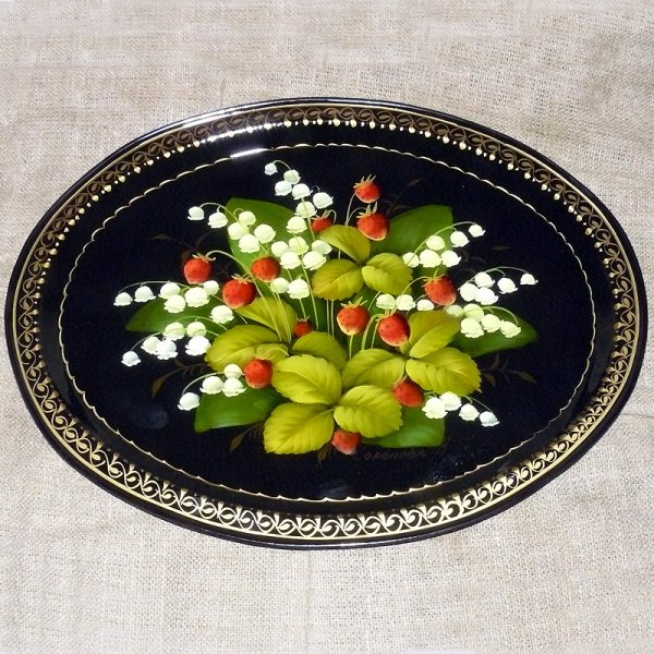 Роспись подноса Жостовская роспись