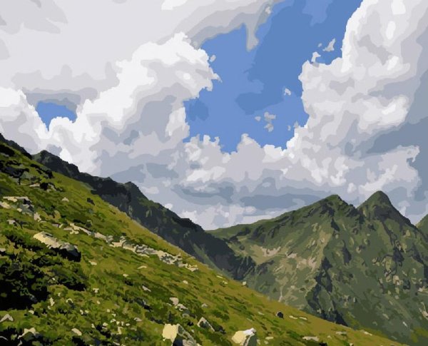 Картина горы Кавказа Триалетский хребет