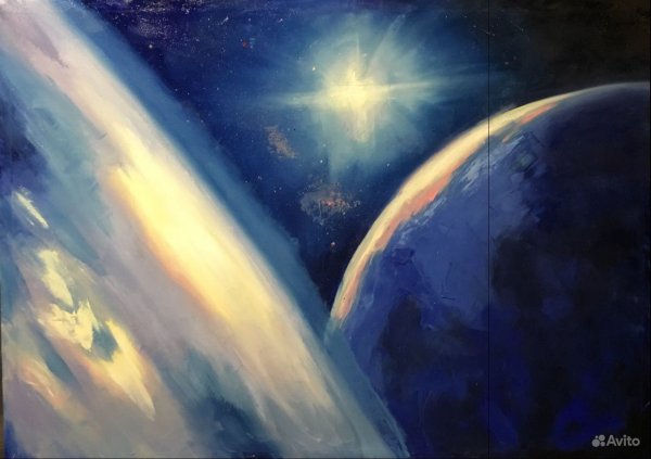 Картины маслом на холсте космос