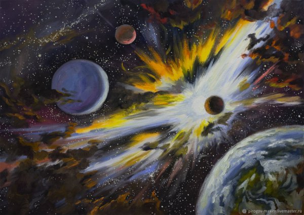 Картина маслом космос
