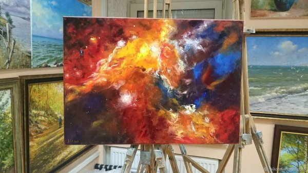 Космос маслом на холсте