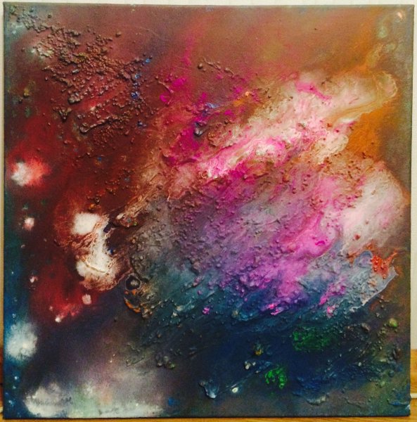 Живопись акрилом космос