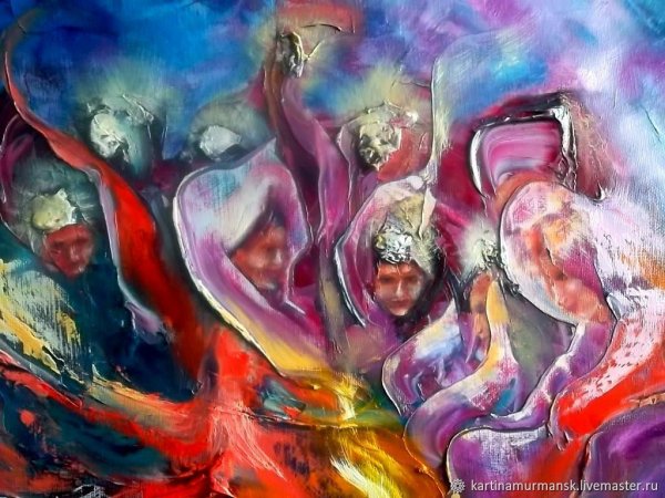 Космическая абстракция маслом