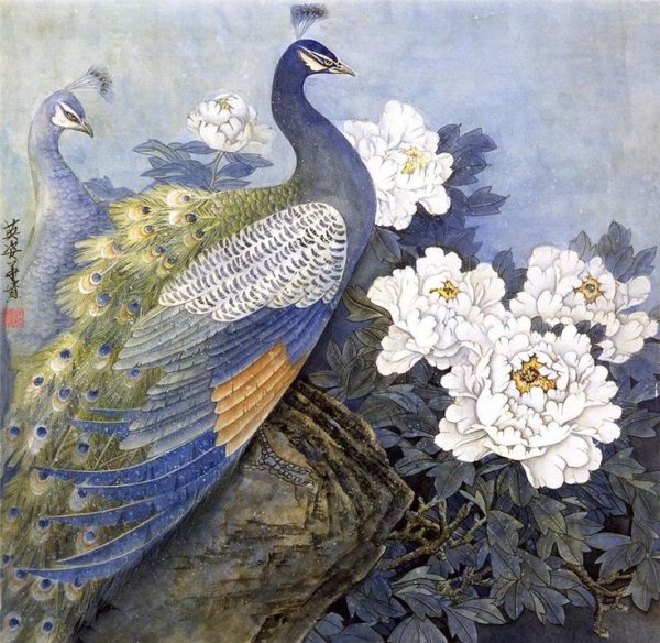 Китайская живопись павлина