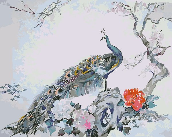 Алмазная мозаика 40х50 Павлины