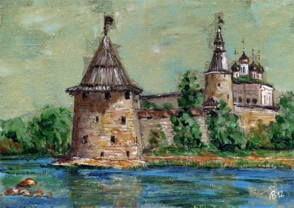 Троицкий собор Псков картина