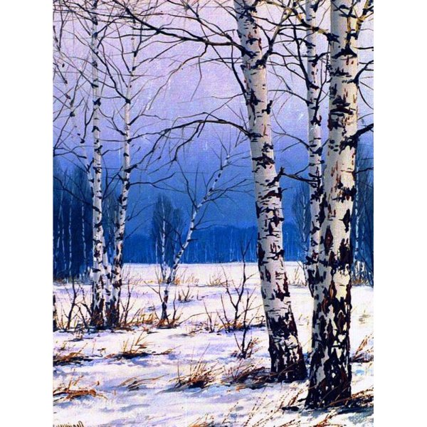 Алексей Либеров пейзаж Березки зима