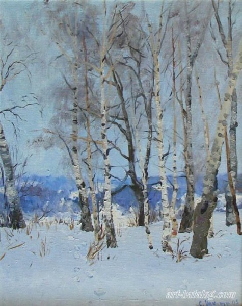 Белорусский художник пейзажист березы зима....