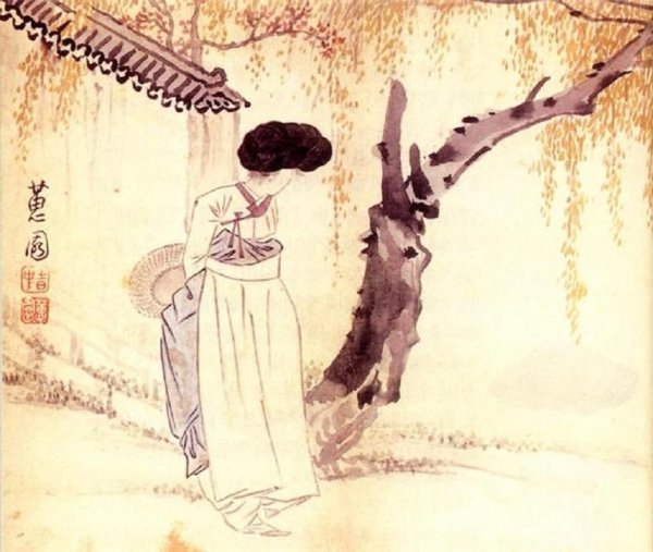 Корейский художник син Юн бок