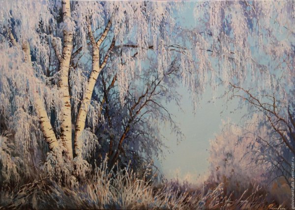 «Зимний пейзаж. Иней» (1876-77) Саврасов