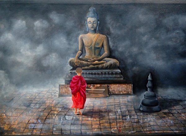 Будда Хинаяны живопись