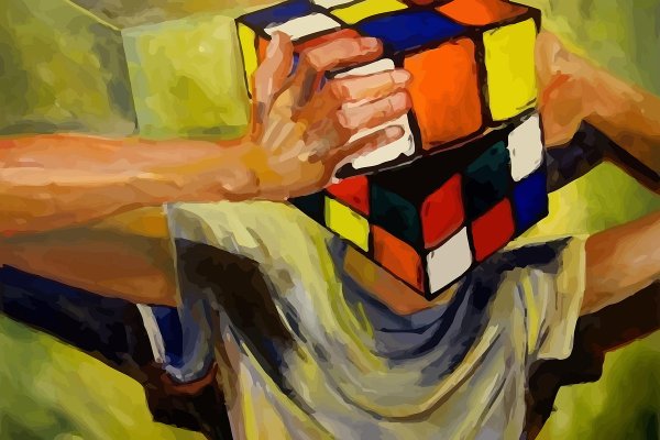 Кубик рубик вместо головы