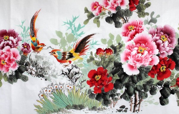 Китайская живопись Хуа Няо пион