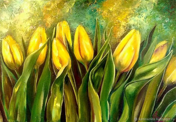 Тюльпаны акрилом