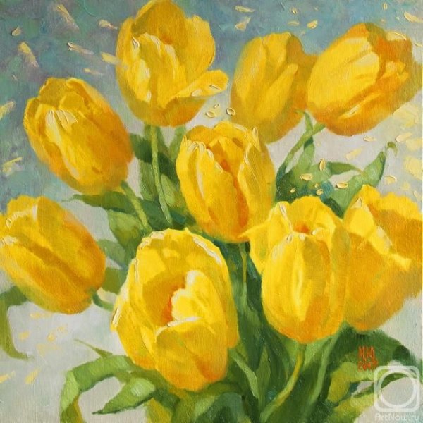 Тюльпаны маслом на холсте