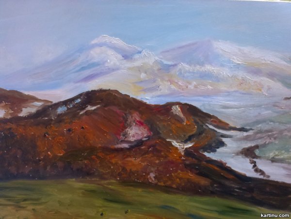 Горы пейзаж живопись Эльбрус