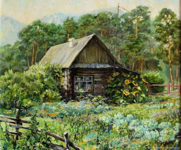 Деревенский домик в живописи
