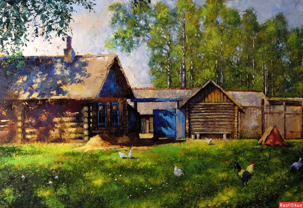 Деревянные дома в живописи