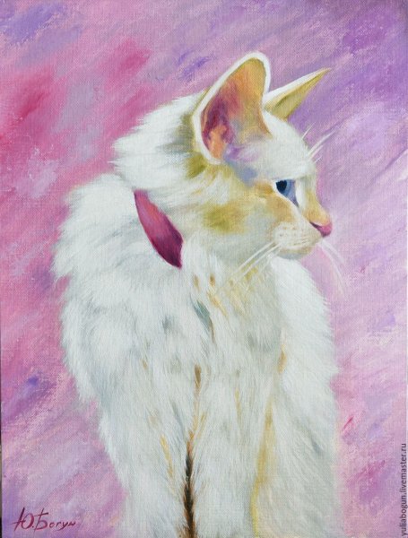 Белая кошка в живописи