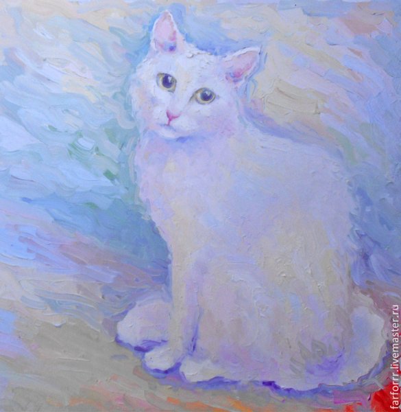 Белая кошка в живописи