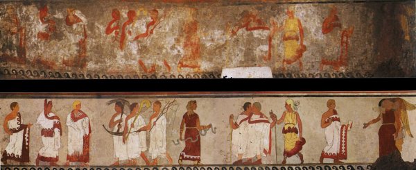 Этрусские гробницы фрески пир