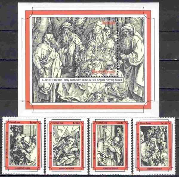 Почтовые марки живопись Дюрер Санти