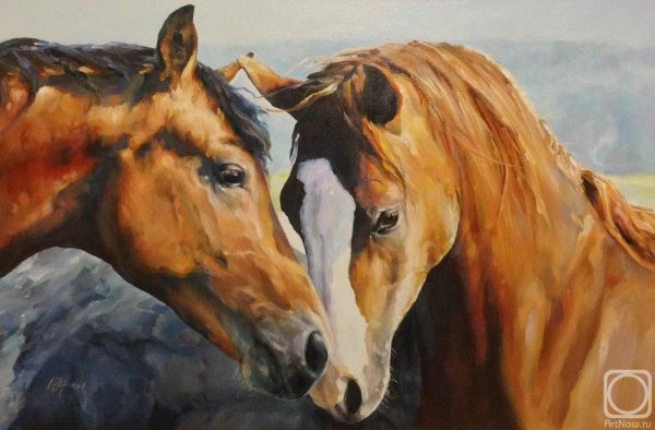 Лошадь маслом на холсте