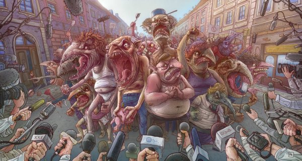 Много людей в шляпах