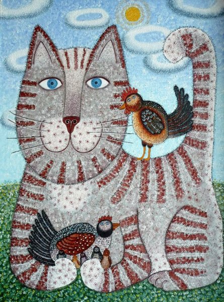 Наивное искусство коты