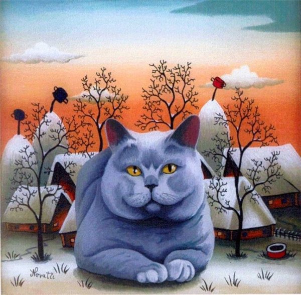 Художник Иван Генералич коты